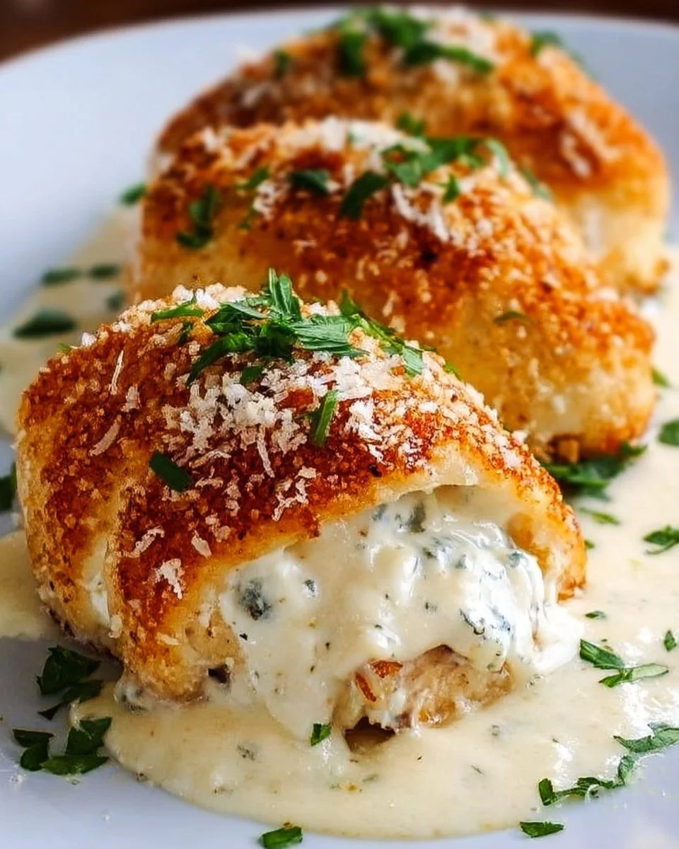 Fluffy Chicken Pillows with Creamy Parmesan Sauce