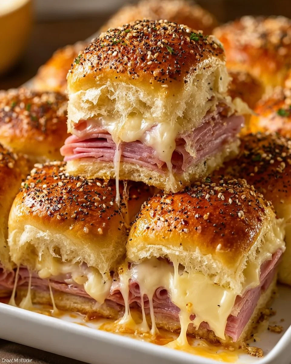Ham and Cheese Sliders (Hawaiian Roll “Funeral Sandwiches”)
