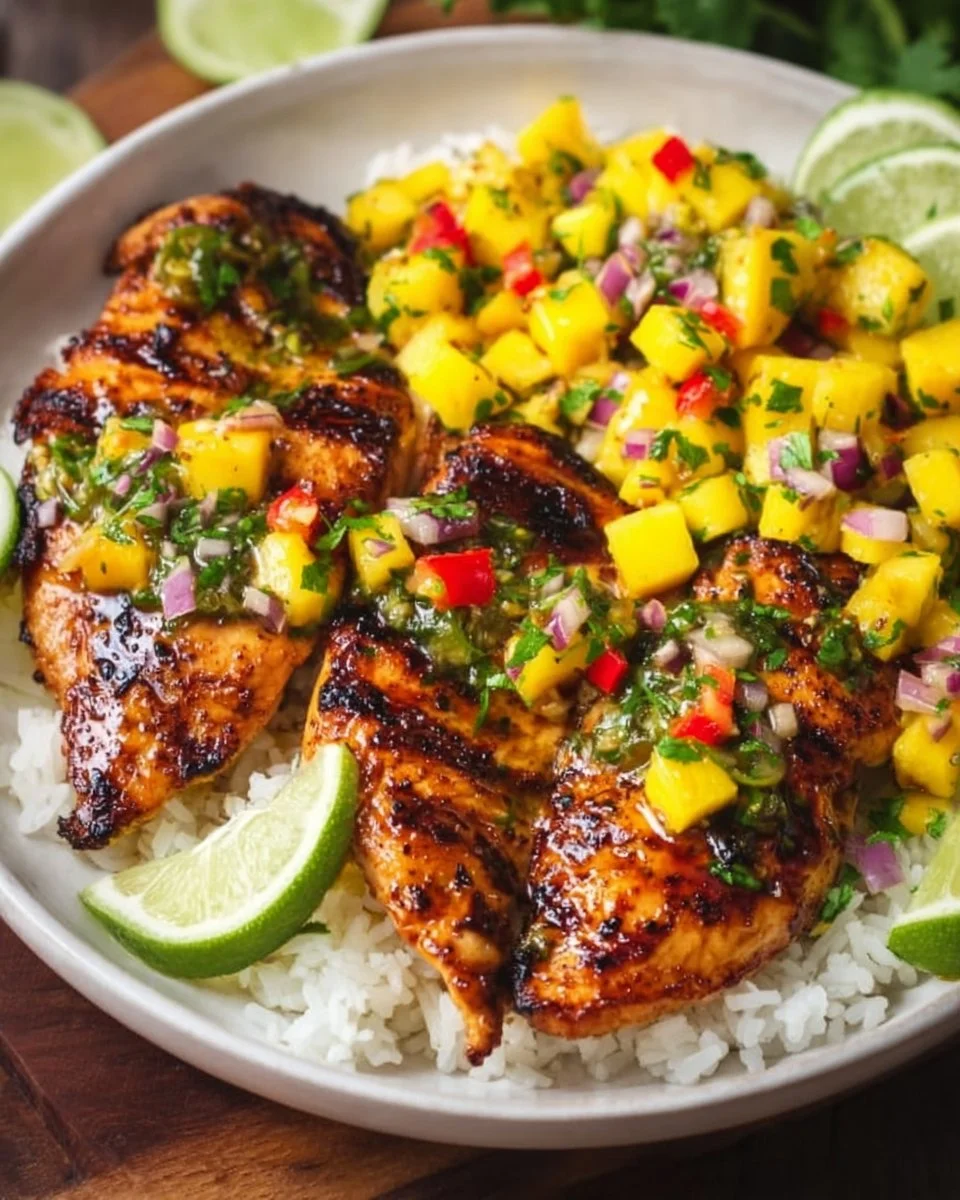 Honey Lime Chicken with Mango Salsa