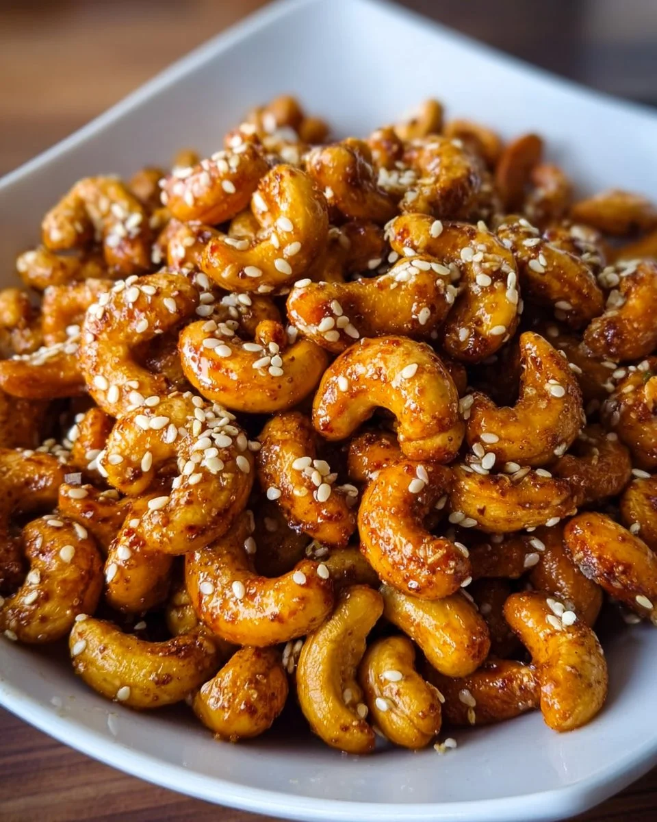 Honey sesame cashews - sweet and crunchy nut snack