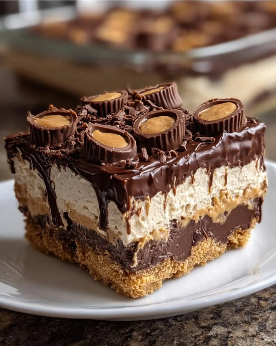 No-Bake Peanut Butter Chocolate Ganache Dessert