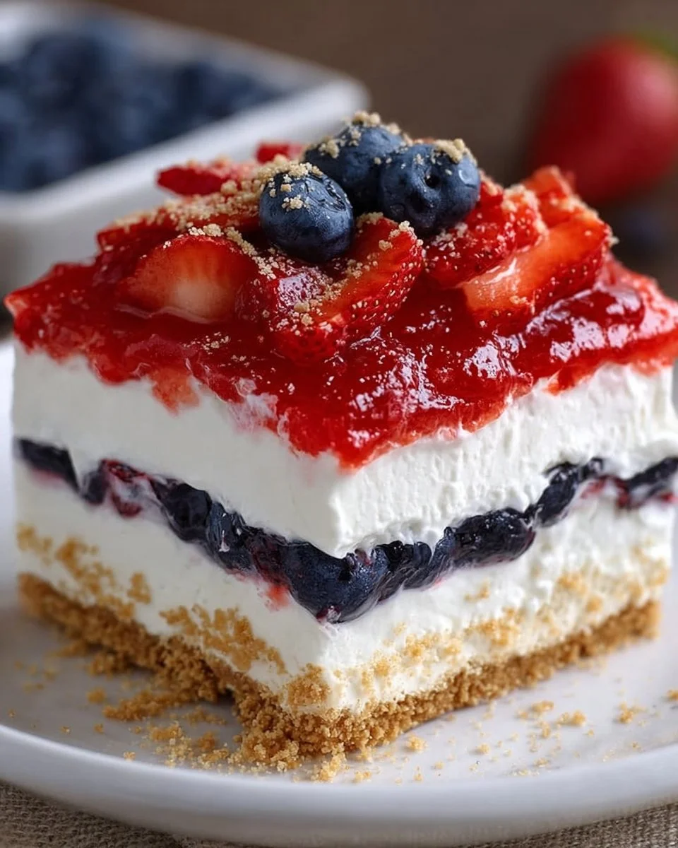 No-Bake Red White and Blueberry Dessert