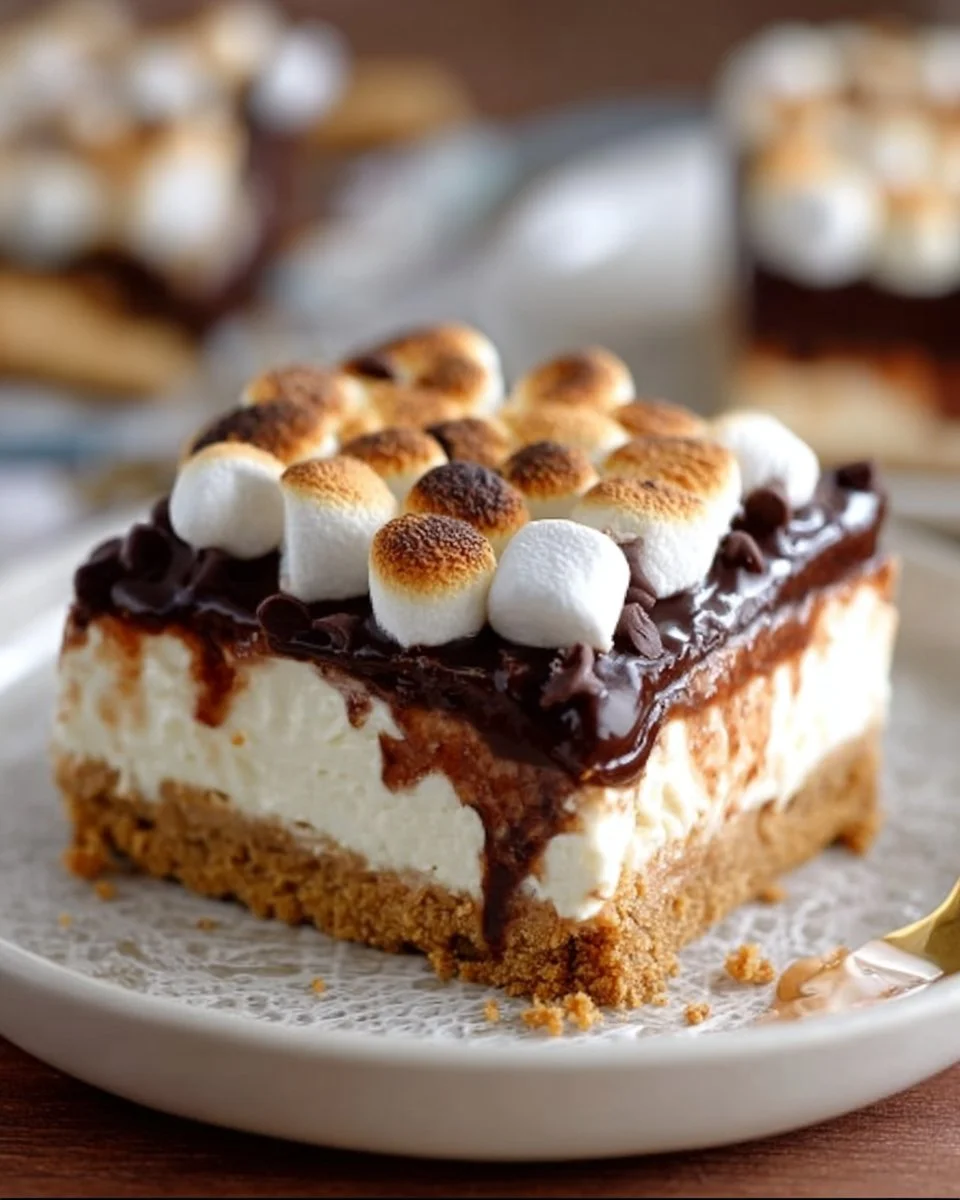 No Bake S’mores Cheesecake Bars