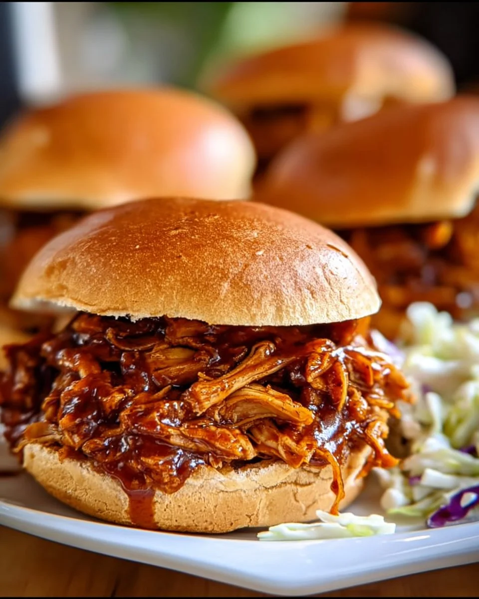 Pulled Chicken Sandwiches with Root Beer BBQ Sauce