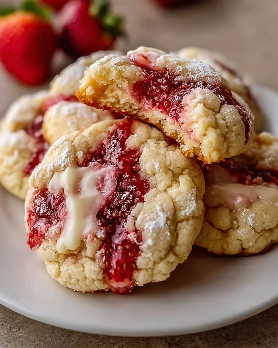 Soft Strawberry Cheesecake Cookies
