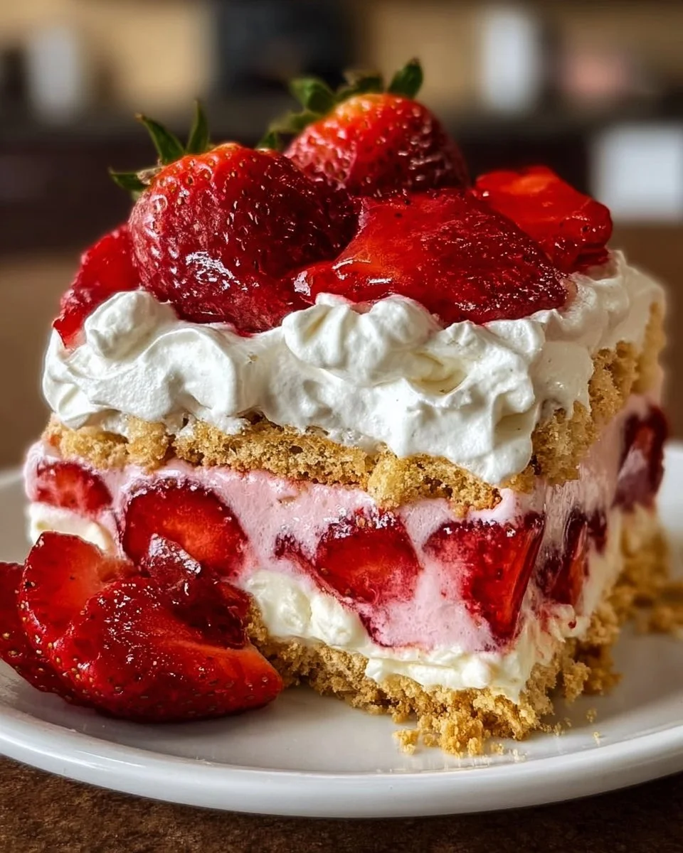 Strawberries and Cream Eclair Cake: A No-Bake Delight Awaits