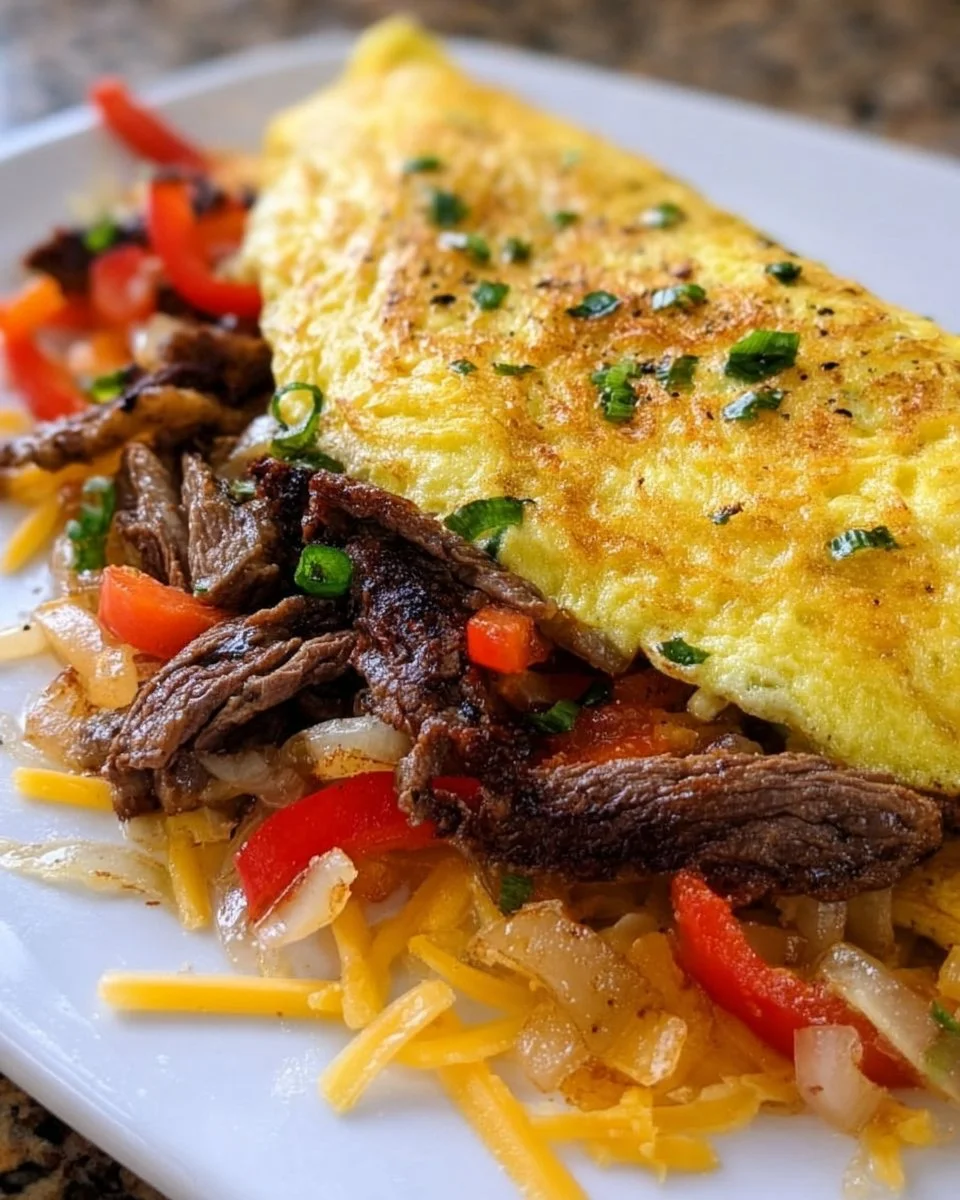 Philly Cheesesteak Omelette